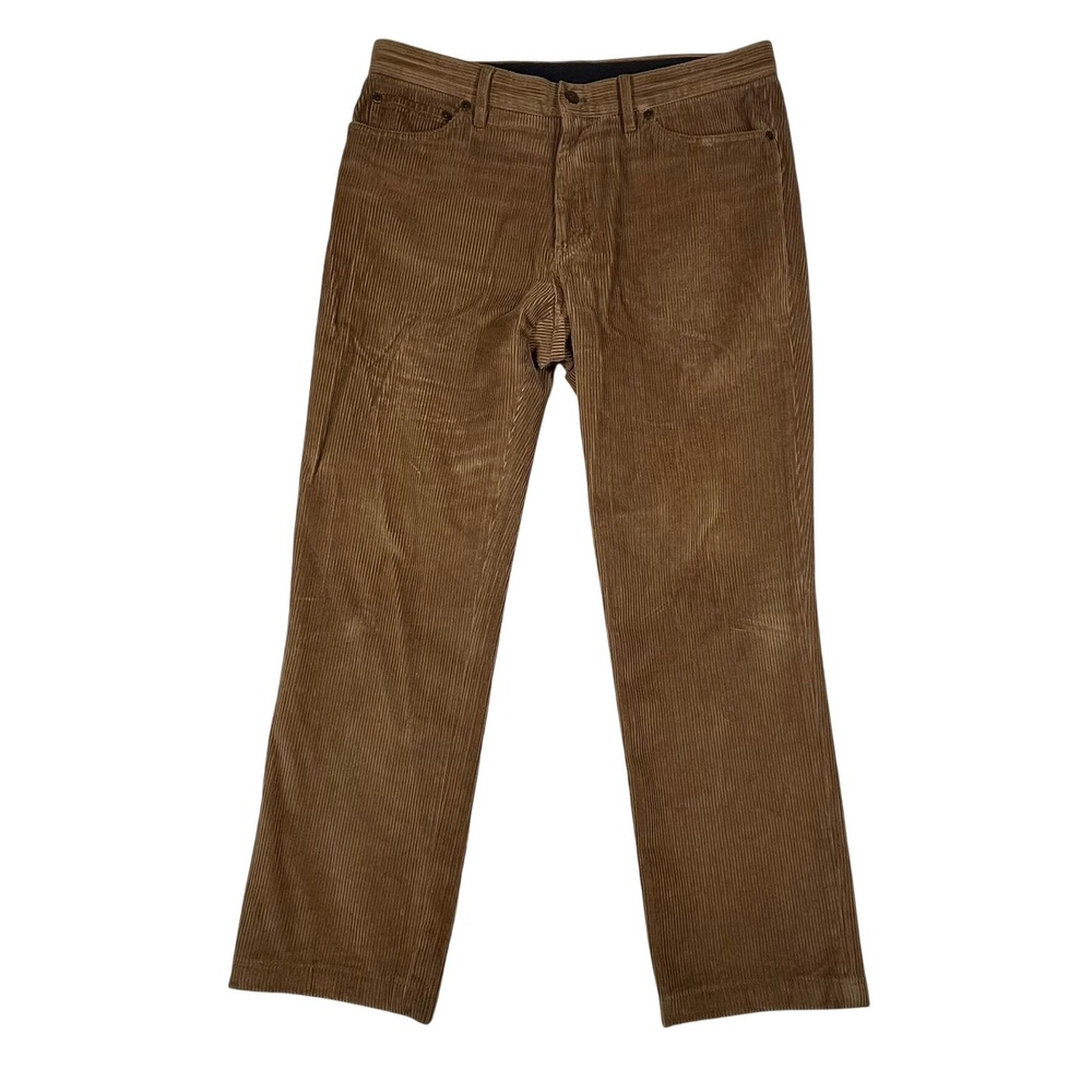 J.McLaughlin Corduroy Pants Mens 34 Tan Straight Leg Cotton Trousers Fits 36X30